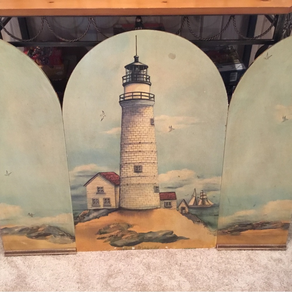 Vintage Antique Wood Fireplaces oil painted Screen